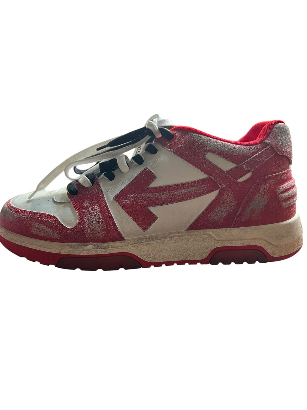Off-White Out of Office OOO Distressed Red White Sneakers 48 US 14 Virgil Abloh